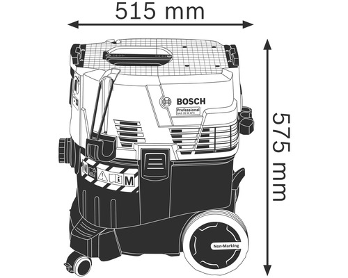 Bosch Professional GAS 35 M AFC nat-/droogzuiger inclusief kierenzuigmond, vloerzuigmondset, 1 x PES vlakfilter en 3 x 0,35 m zuigbuizen