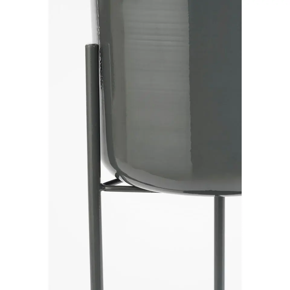 Mica Decorations Colyn Bloempot - H60 x Ø19 cm - IJzer - Zwart