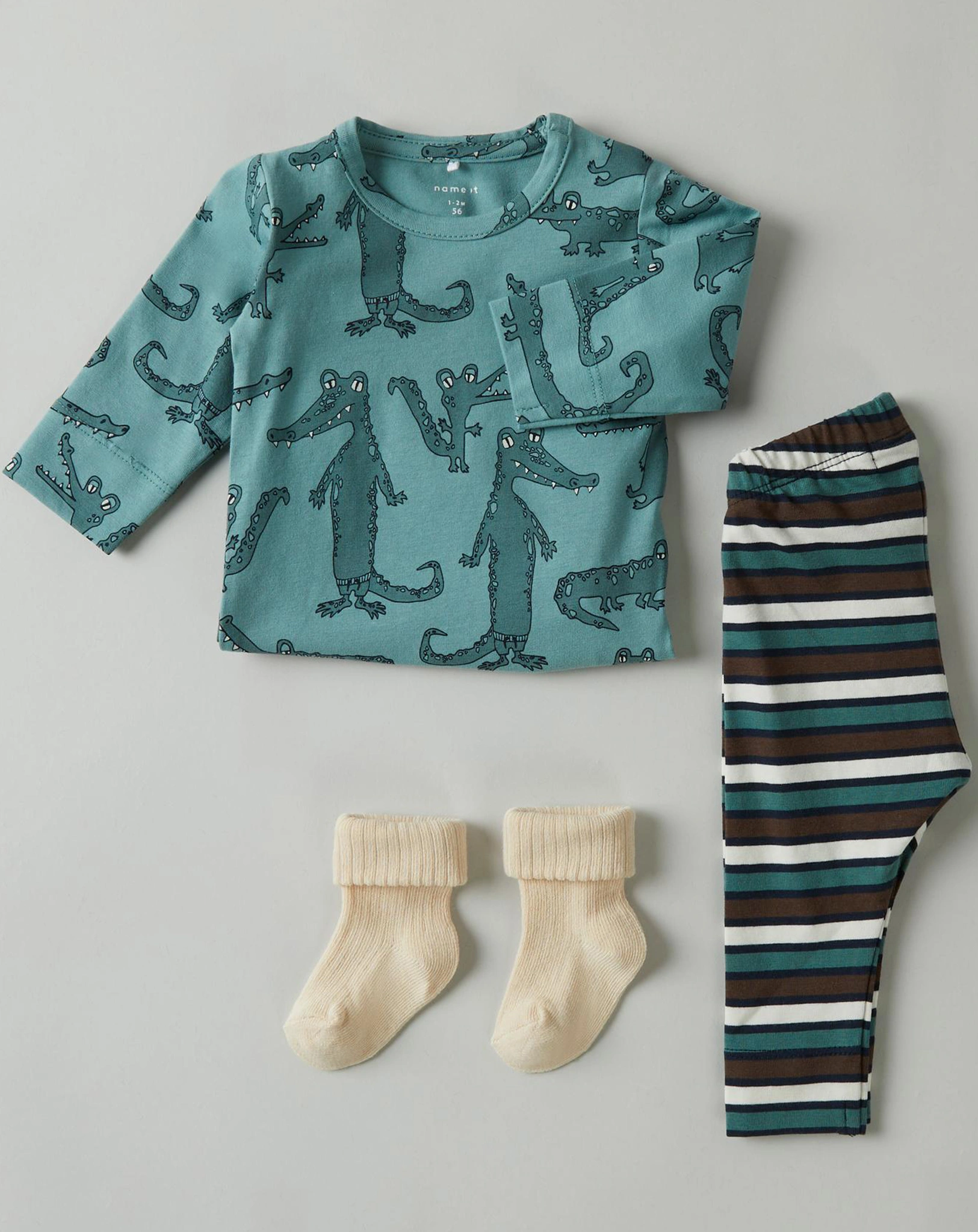 Leggings NBMLASSIR STRIPES in hot fudge