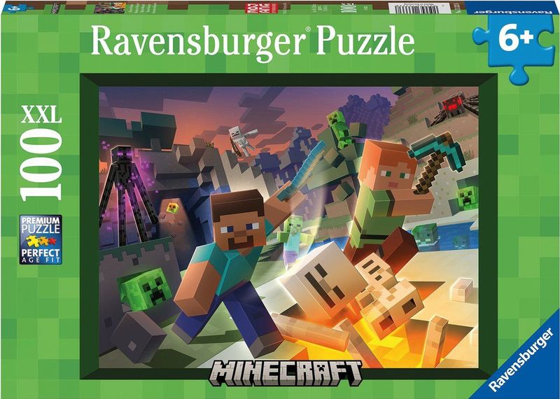 Ravensburger - Monster Minecraft - Legpuzzel - Multikleur - 100 XXL Stukjes
