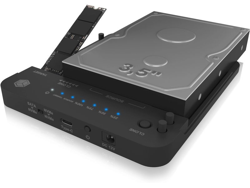 ICY BOX Docking- und Klonstation IB-2913MCL-C31 Docking- und Klonstation für M.2 NVMe SSD und 2.5