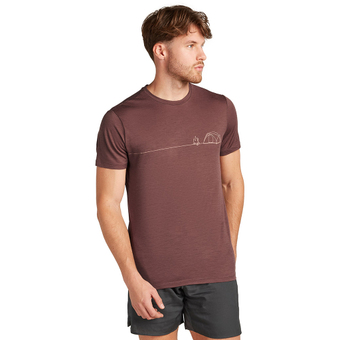 Icebreaker Merino 150 Tech Lite Single Line Camp T-Shirt Carob Herren