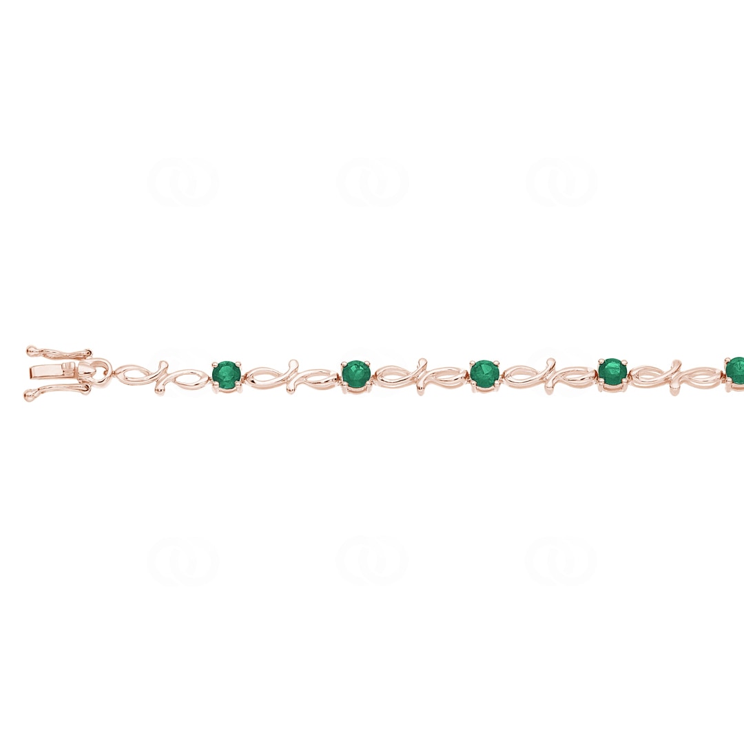 Armband 750/18 K Roségold mit Smaragden