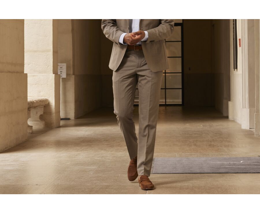 Pantalon de costume homme Taupe Chiné - LAZARE