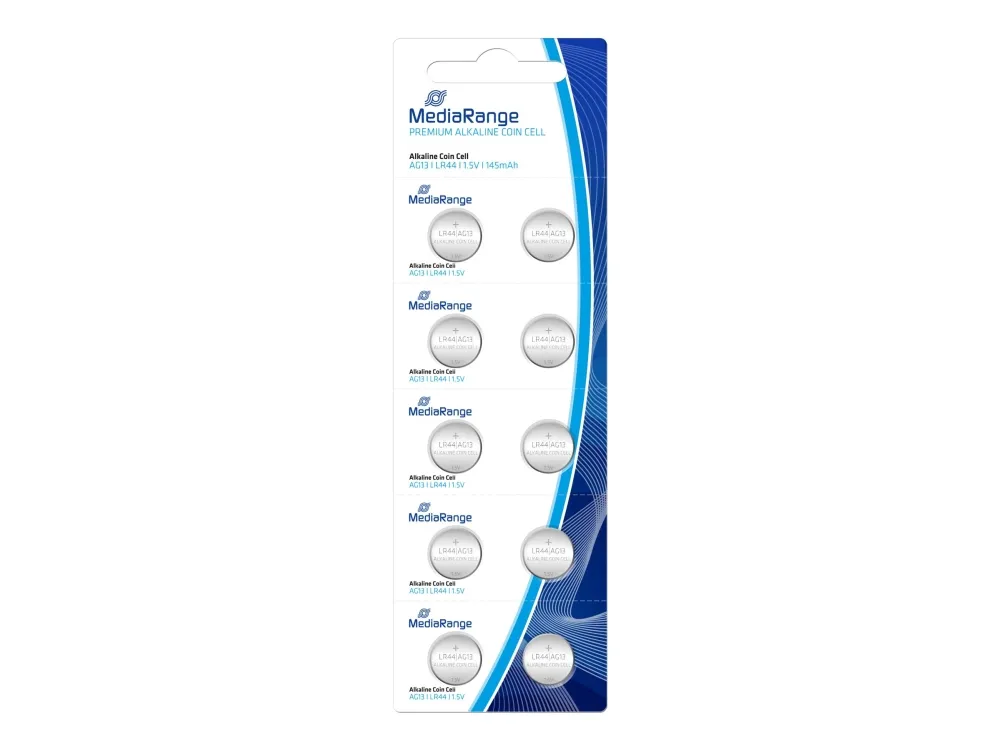 MediaRange - Batteri 10 x LR44 - Alkalisk - 145 mAh
