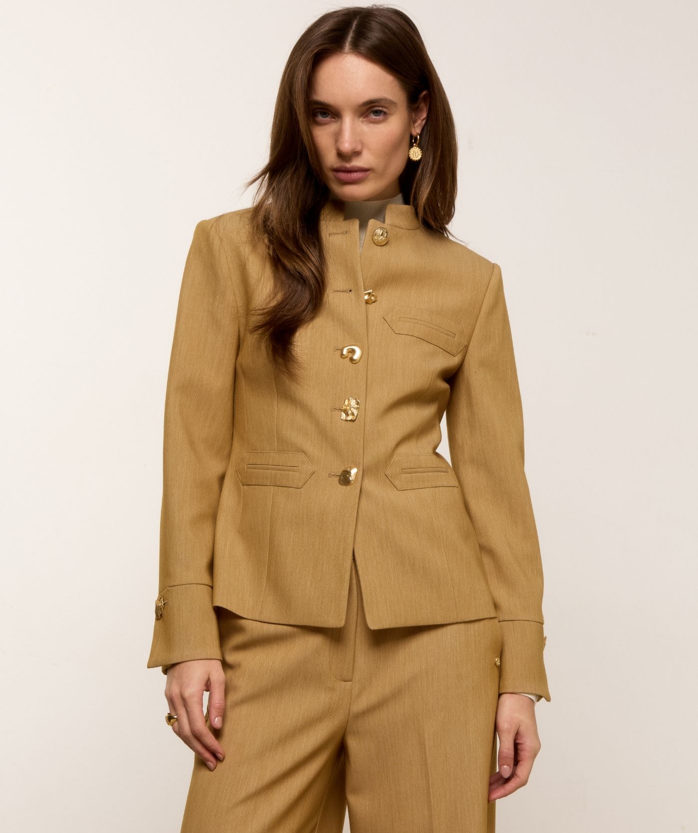 JV-BOSTON fitted blazer - light camel melange