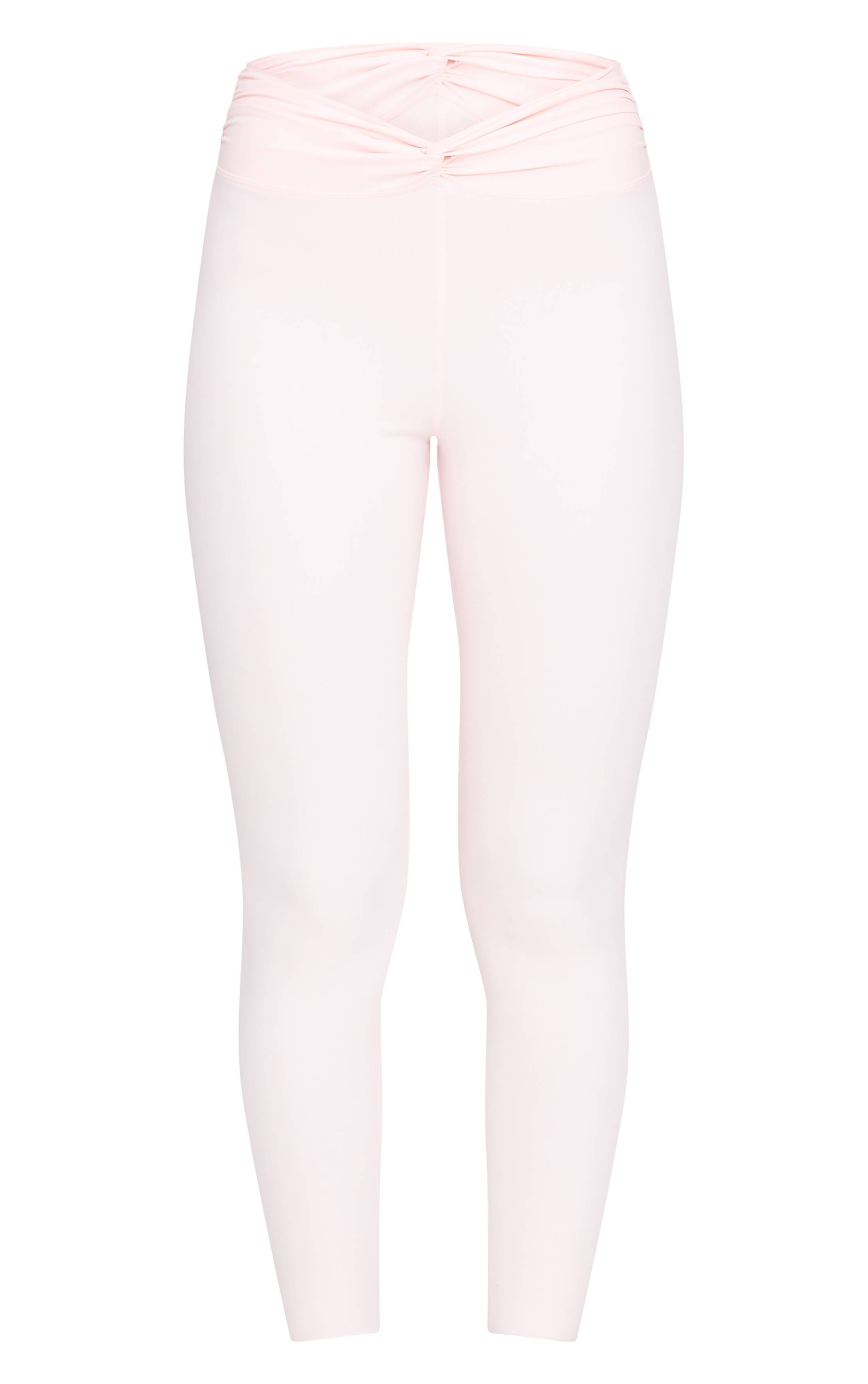 Rose Bébé Legging De Sport Sculptant À Détail Torsadé Devant