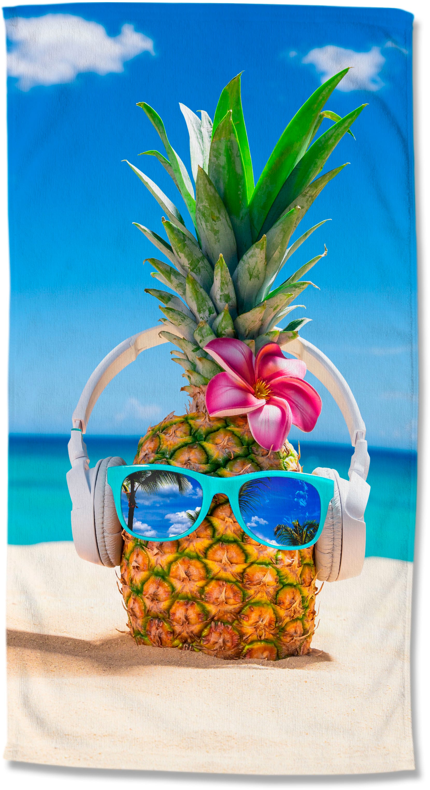 good morning Strandtuch »Pineapple« Mikrofaser, 100x180, Schnelltrocknend, Sommer, Strand, Erwachsene