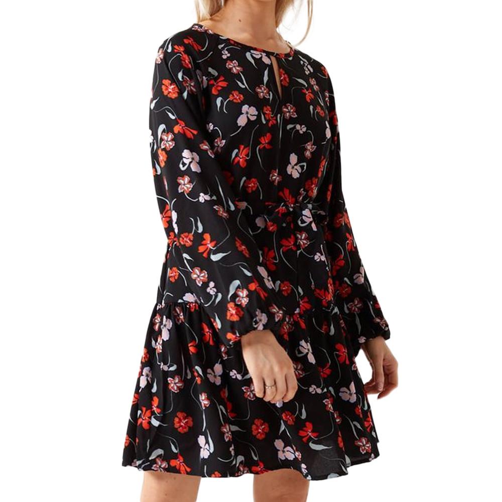 JDY Robe Noir à fleurs Femme JDY Edith