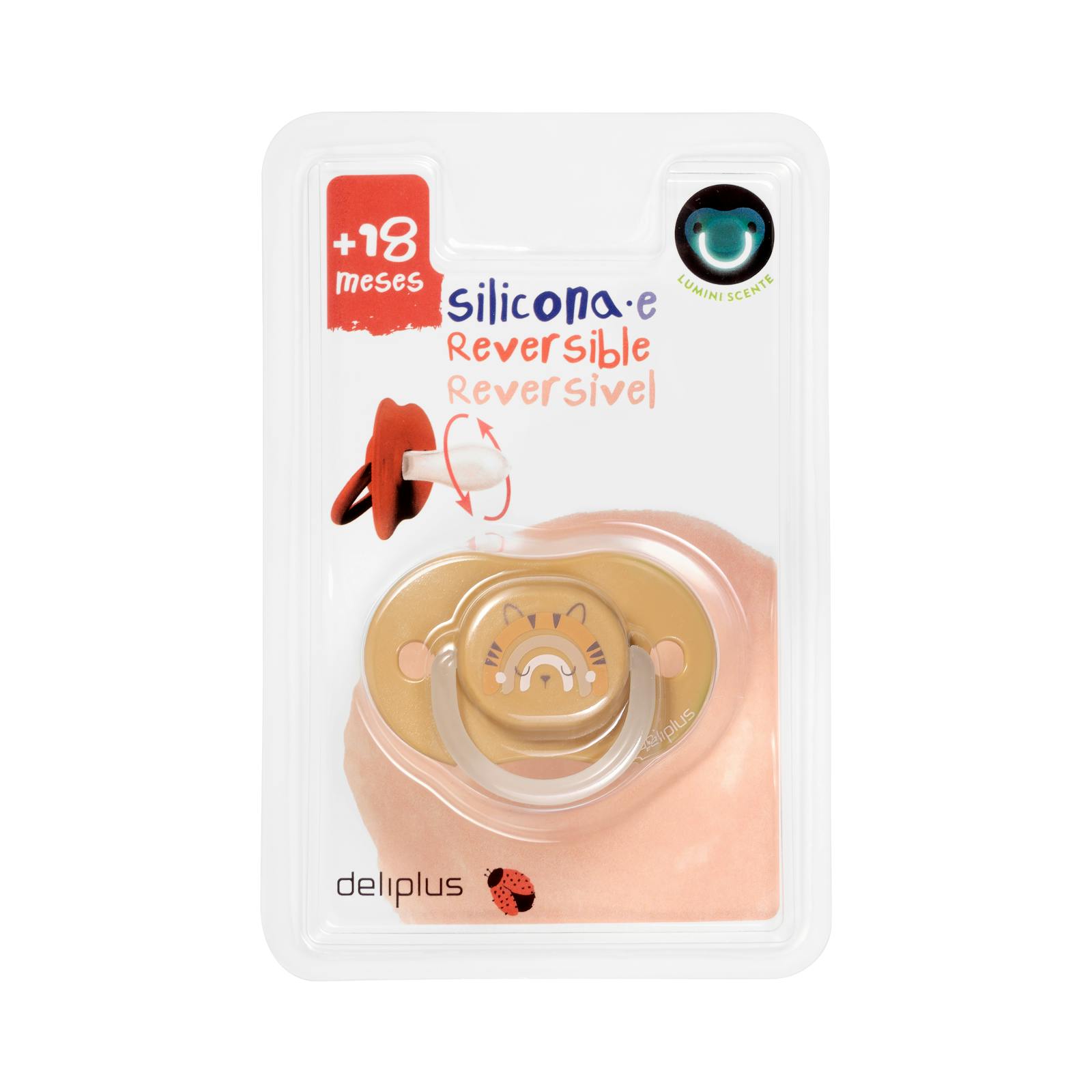Sucette réversible en silicone Deliplus +18 mois