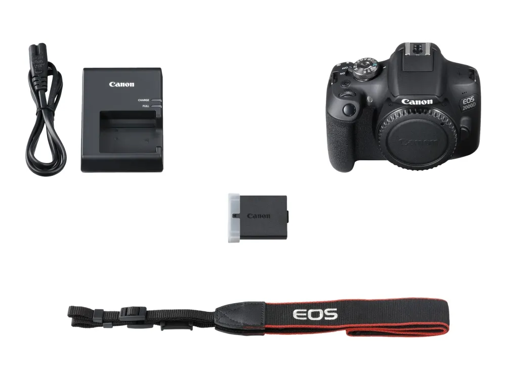 Canon EOS 2000D - Digitalkamera - SLR - 24.1 MP - APS-C - 1080p / 30 fps - 3x optisk zoom EF-S 18-55 mm IS II objektiv - Wi-Fi, NFC