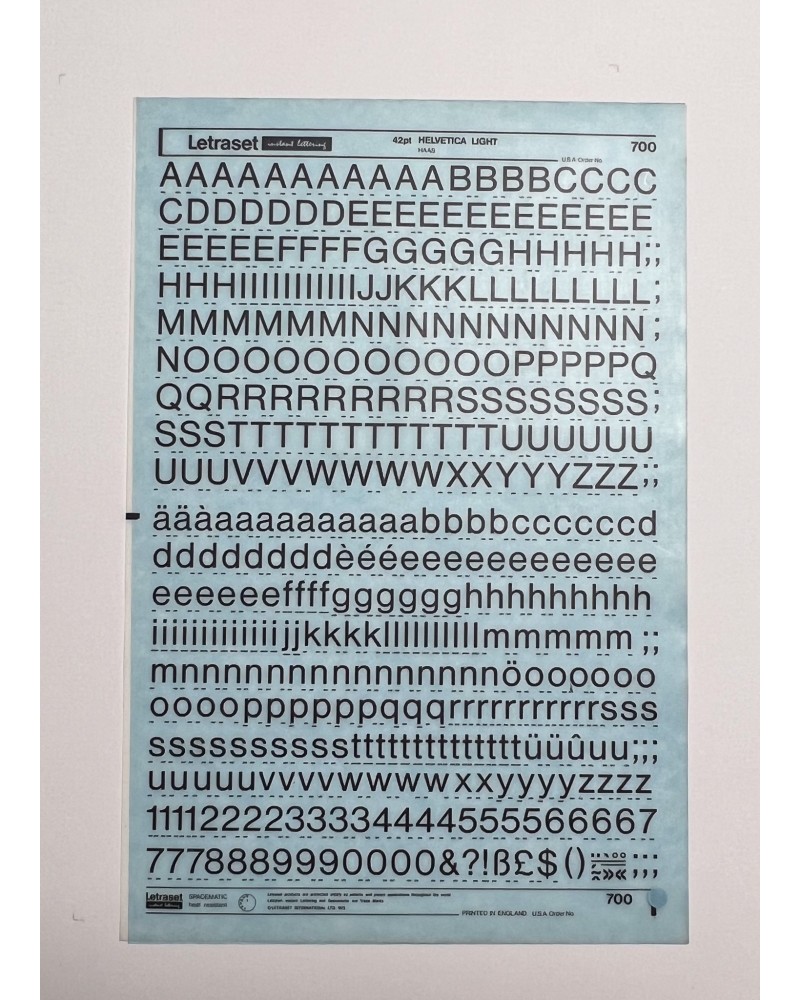 letraset-700- HELVETICA LIGHT - 42pt