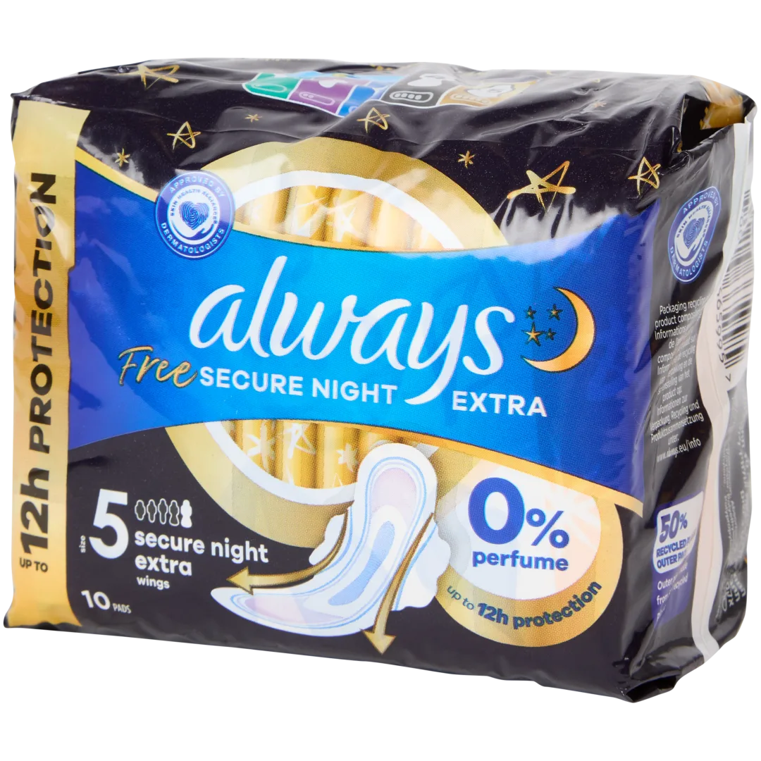 Serviettes hygiéniques Always Free Secure Night Extra