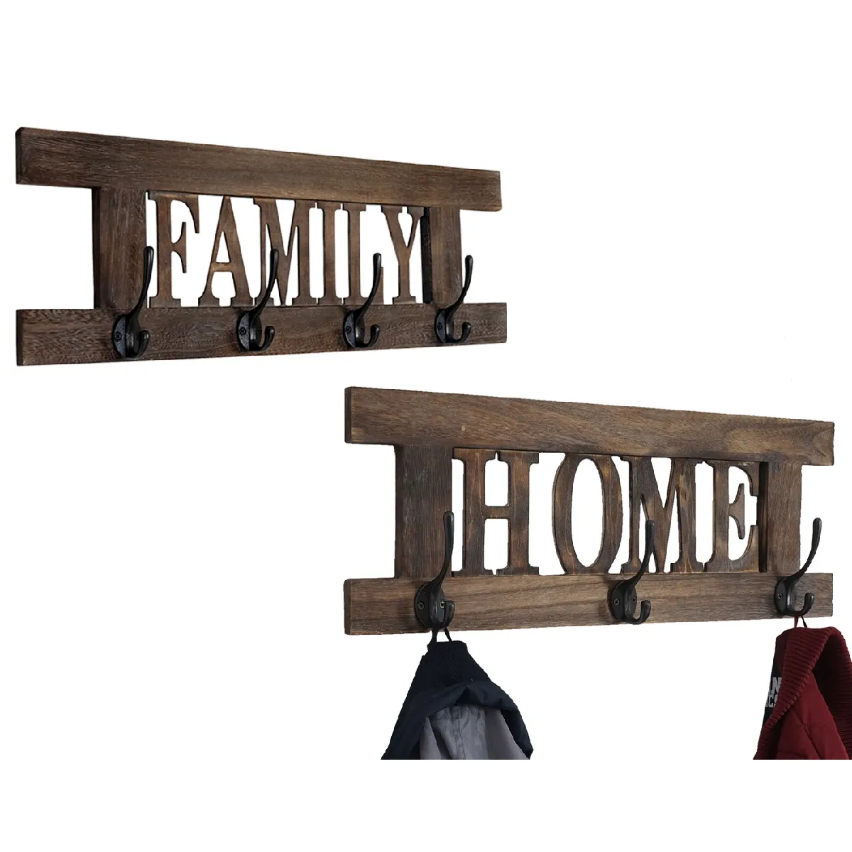 Mendler 2x Garde-robe Home+Family - Marron Shabby