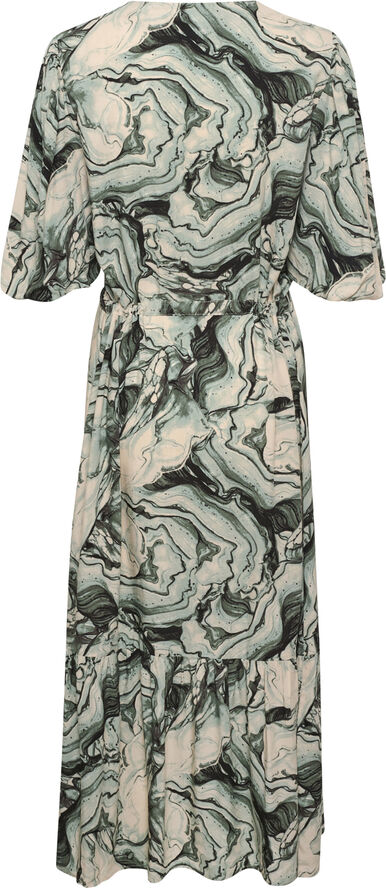 Soaked in Luxury SLLivinna Midi Dress Loden green marble print