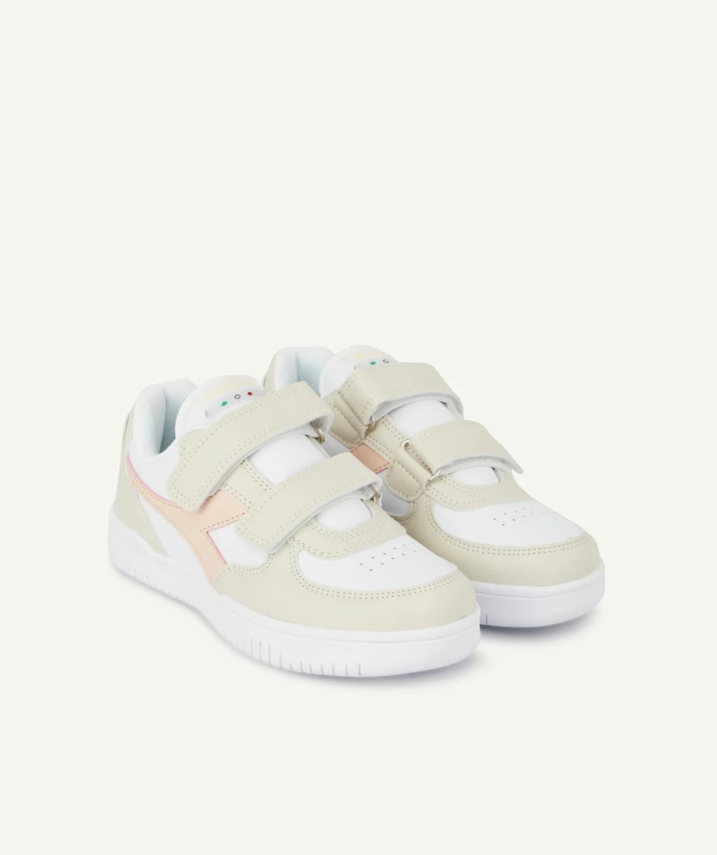 DIADORABASKET BASSE BEIGE ET ROSE AVEC SCRATCH ENFANT