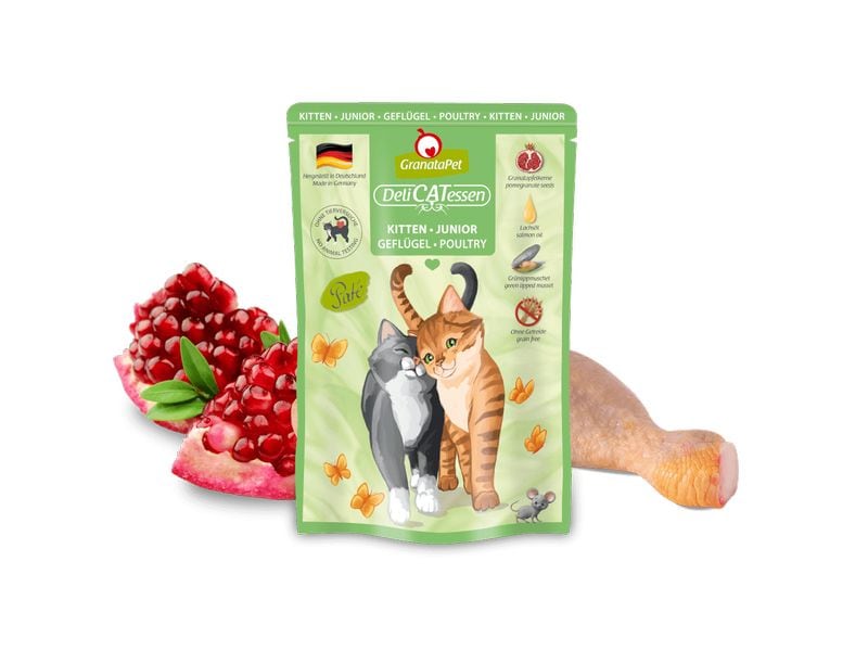 GranataPet Nassfutter DeliCATessen Kitten Geflügel 85 g Alleinfuttermittel für heranwachsende Katzen