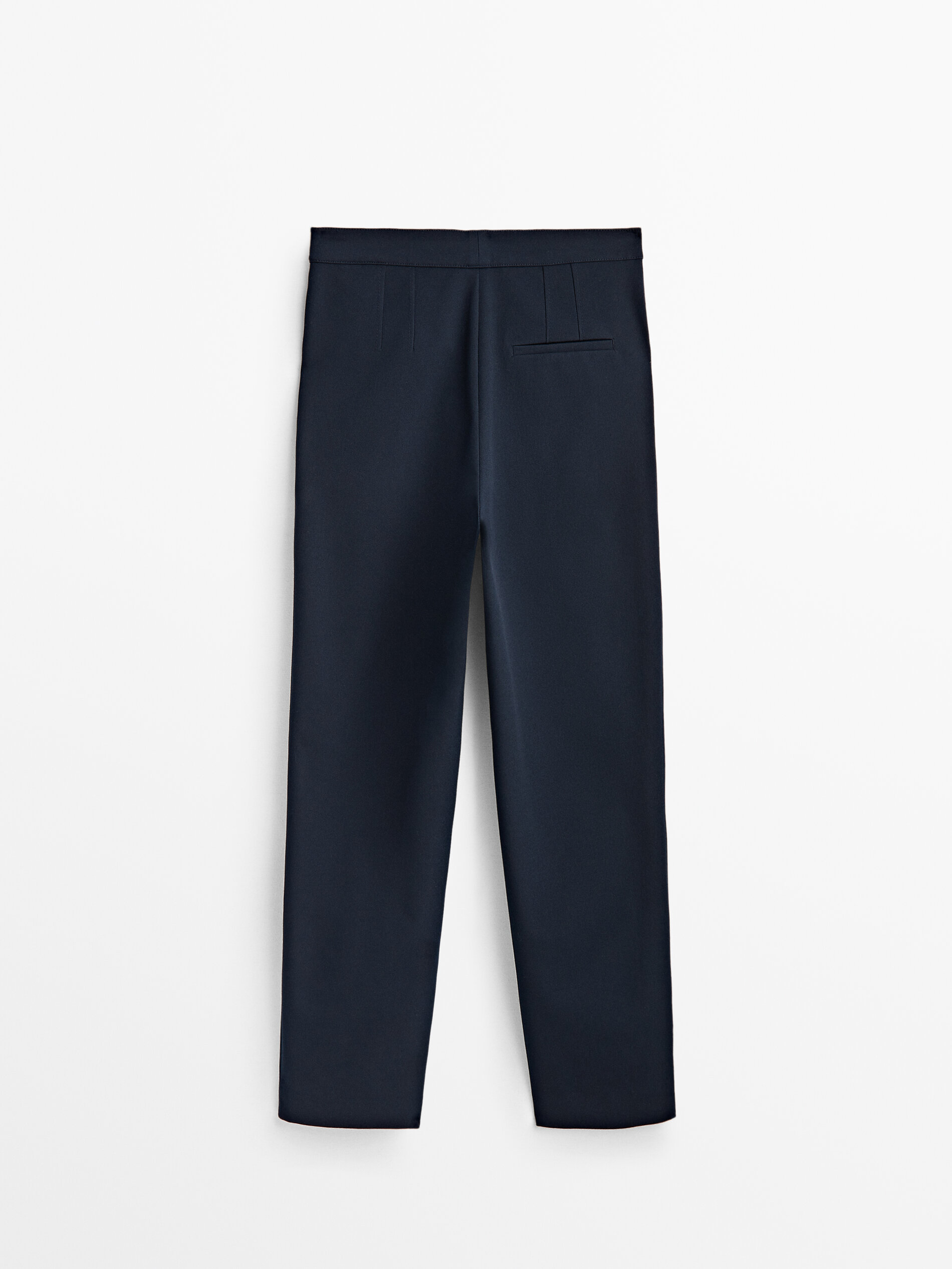 Calça Slim com Costura Central - AZUL MARINHO