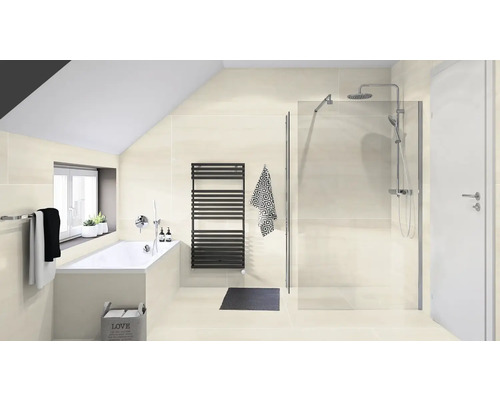 XXL porseleinen steengoed wand- en vloertegel Living crème 120 x 260 x 0,7 cm gepolijst beige