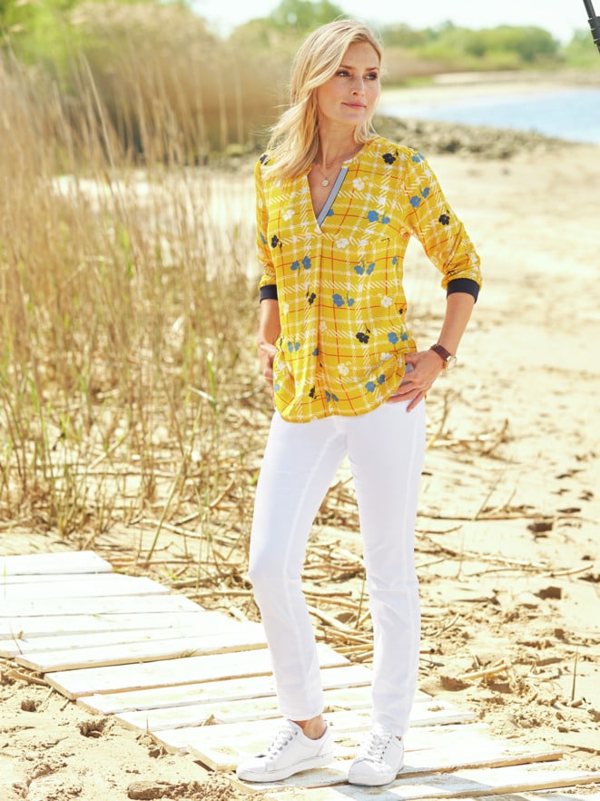 Viskose Shirtbluse Meeresbrise