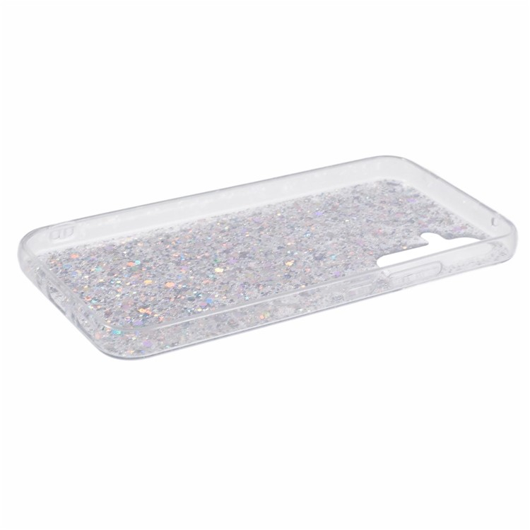 Samsung Galaxy S23 FE Gummi Case Schutzhülle im Glitzer Design - Silber / Transparent