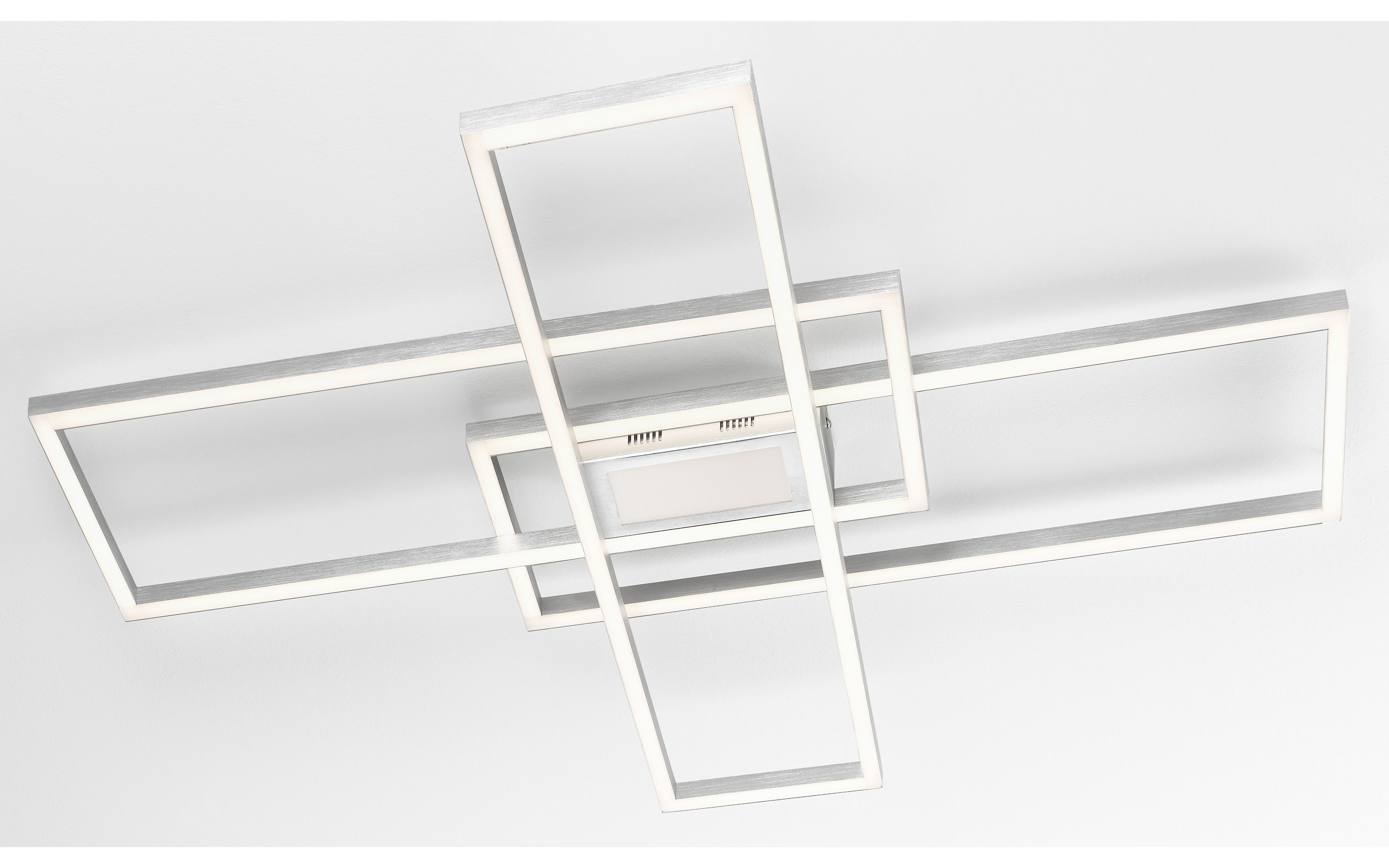 LED-Deckenleuchte Ginn, alufarbig, inkl. Fernbedienung