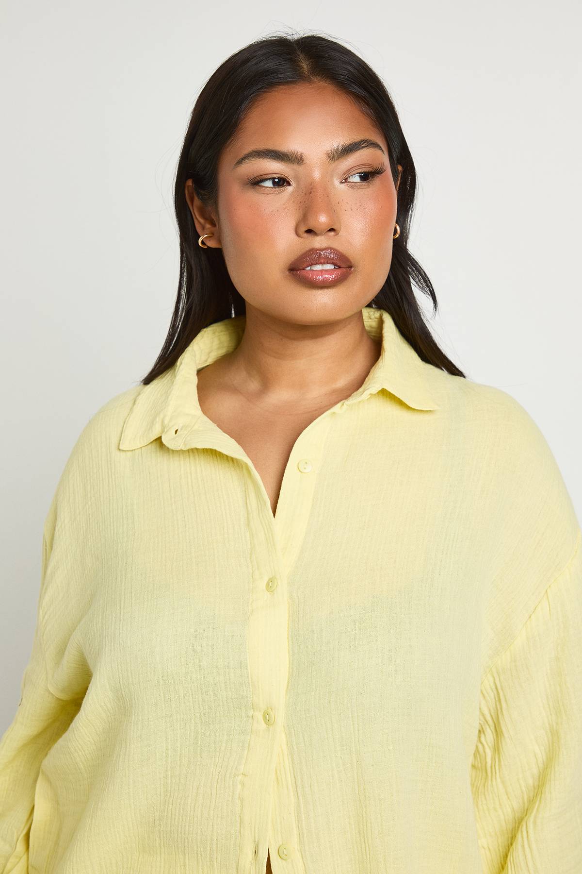 boohoo Chemise De Plage En Gaze De Coton Grande Taille