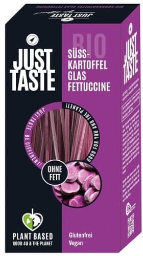 Just Taste Bio Lila Süßkartoffel Glas Fettuccine glutenfrei