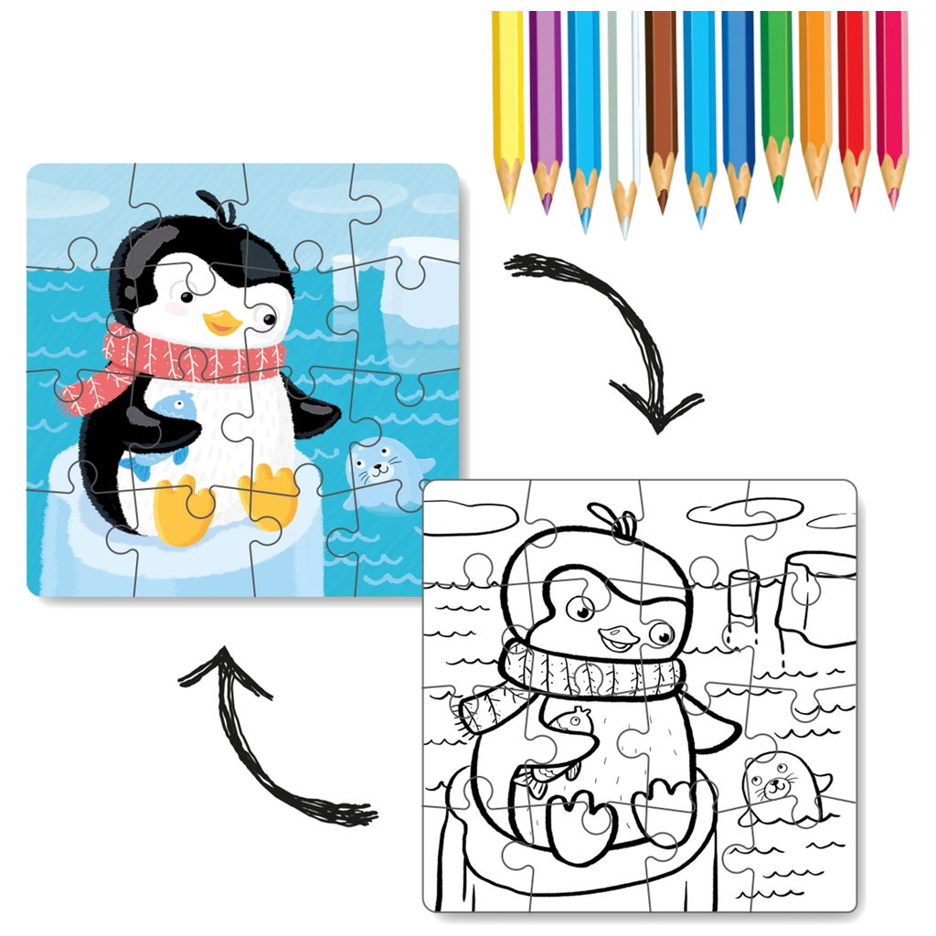 dodododo   Puzzle zum Ausmalen Pinguin