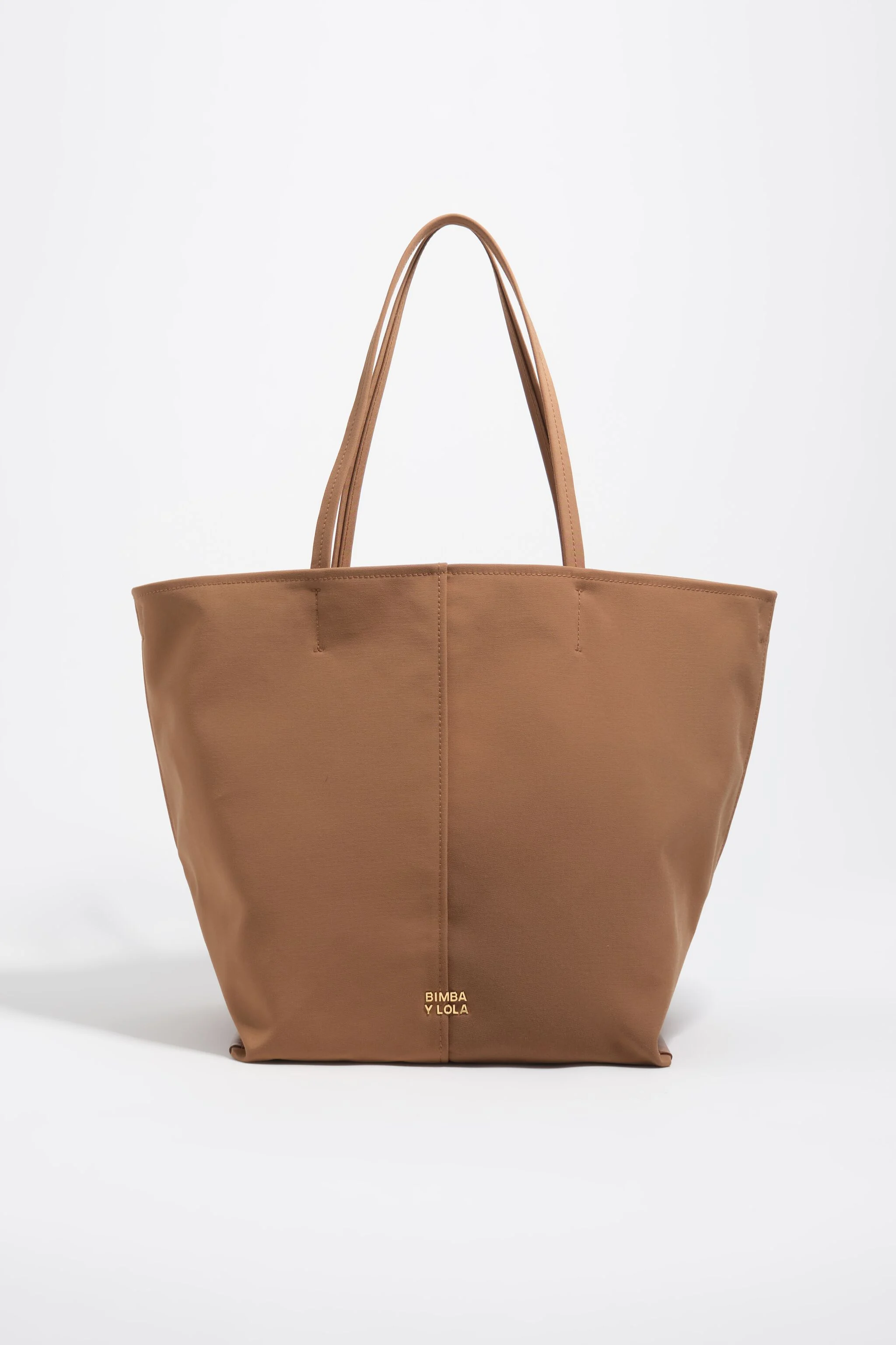 Sacola grande de compras em gabardine cor canela