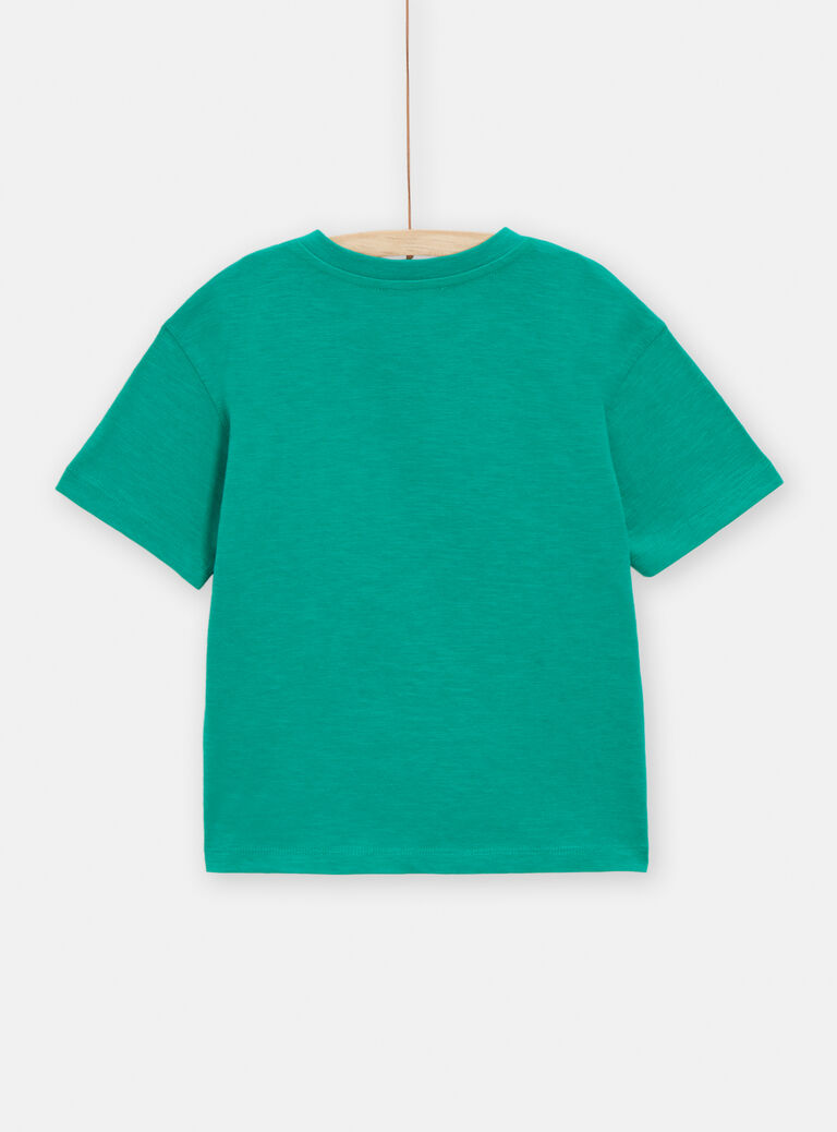 T-shirt vert animation dinosaure pour garçon
