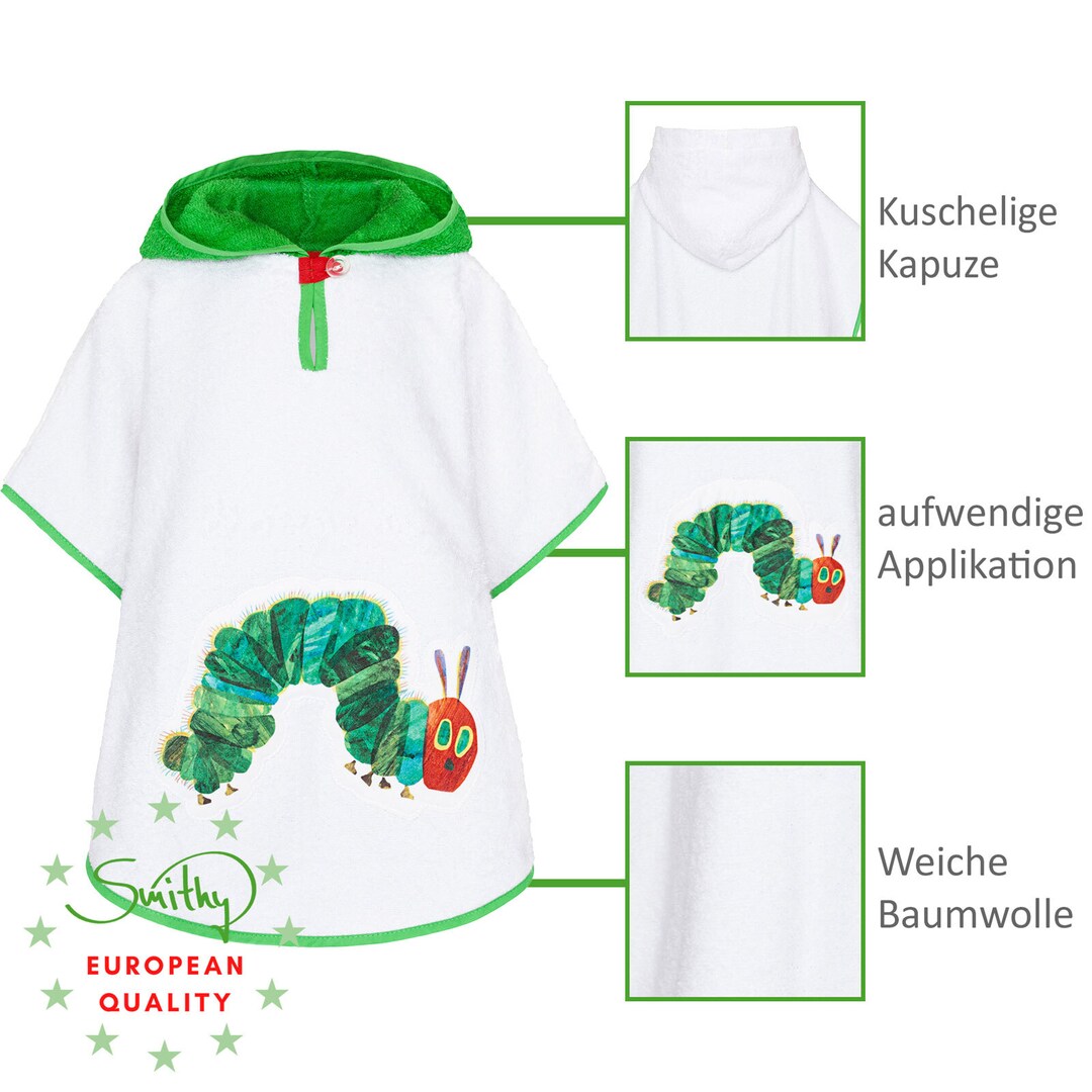 Smithy Badeponcho RAUPE NIMMERSATT 55 x 70 cm weiß/mehrfarbig