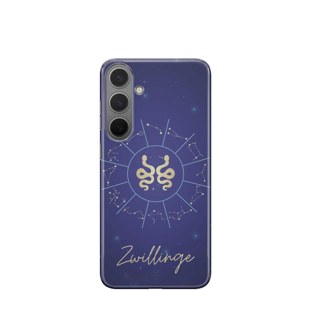 Samsung Galaxy S24 Plus Gummi Hülle Zwillinge 3 - Blau