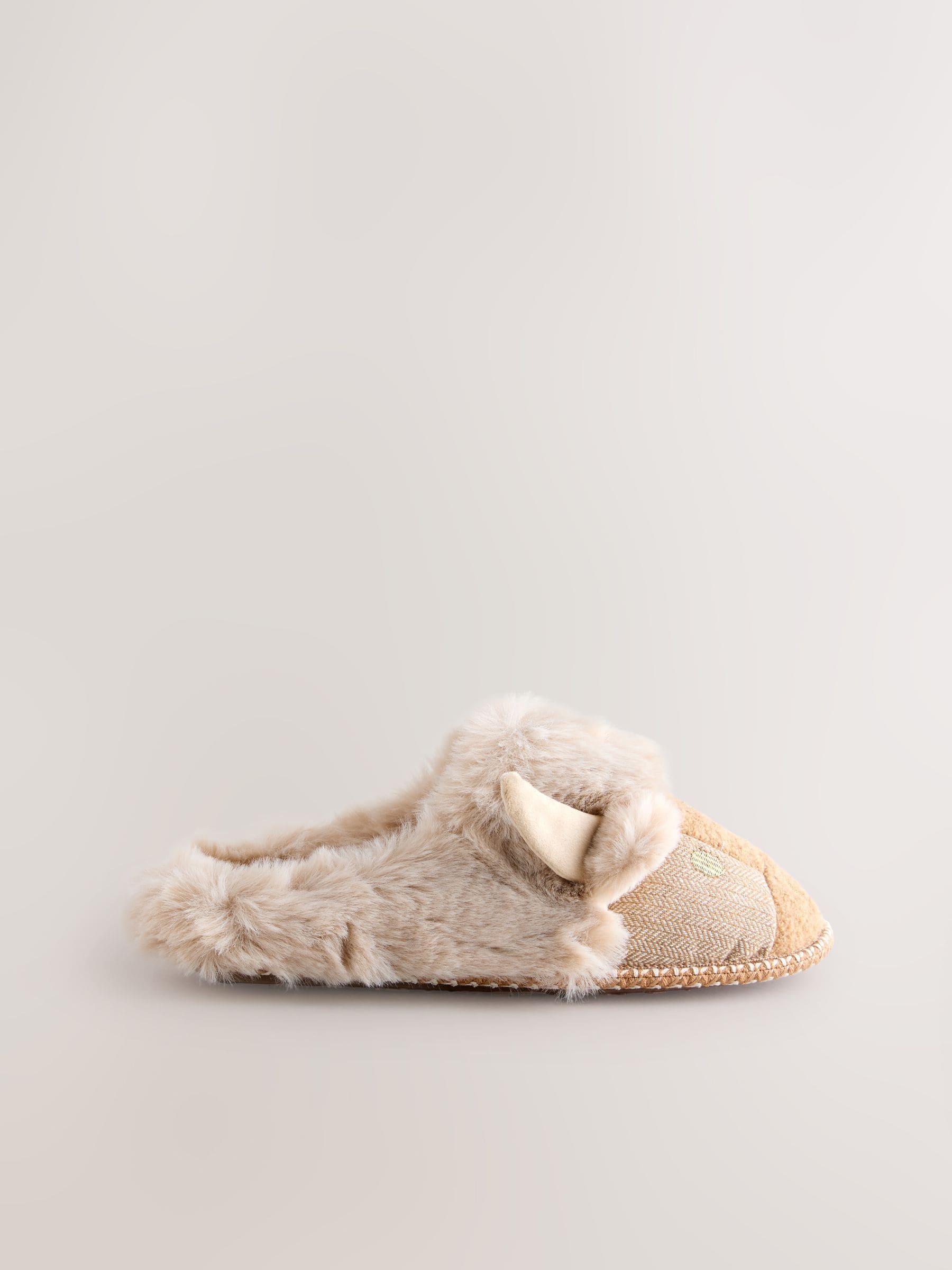 Neutral Hamish Cow 3D - Pantoffels met imitatiebont