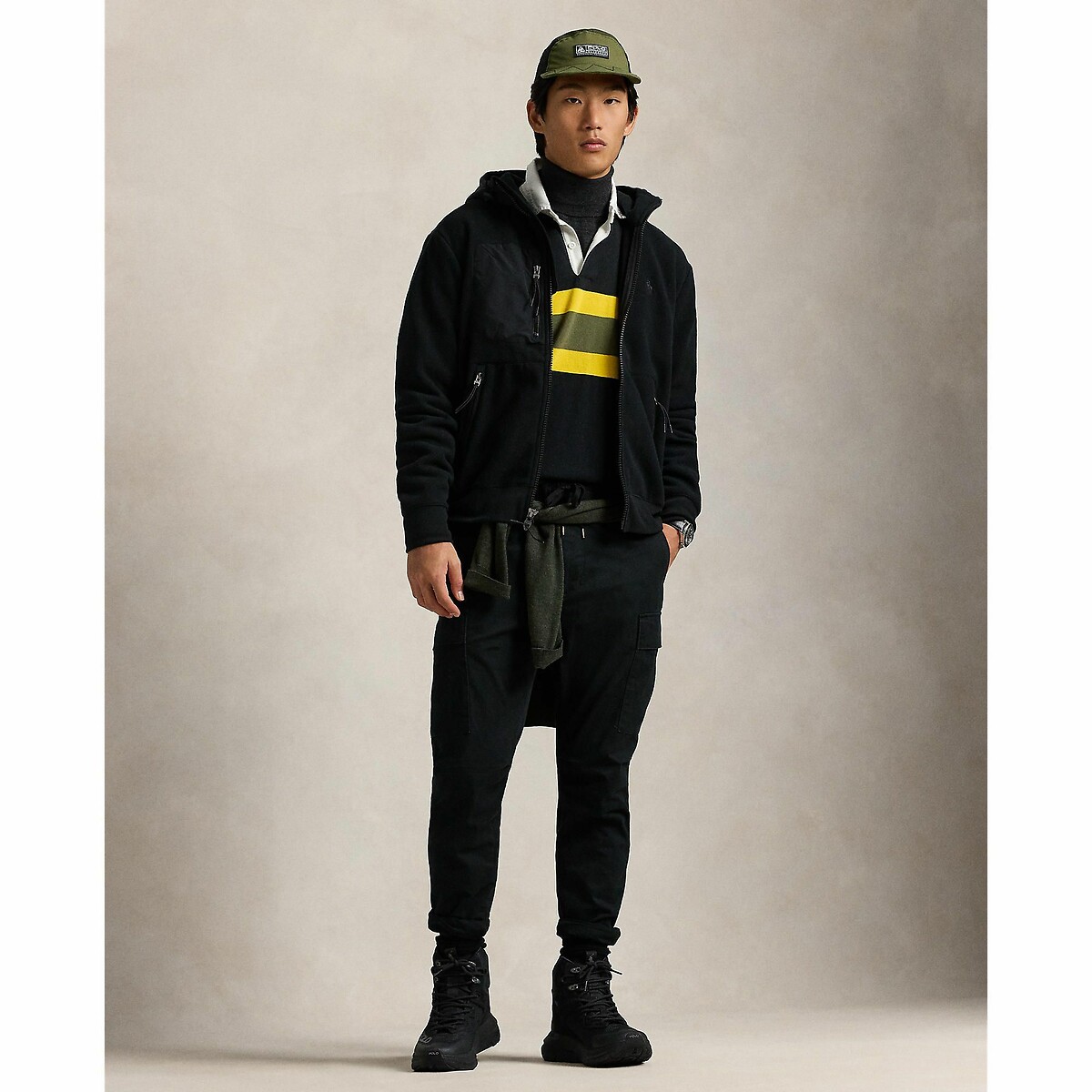 POLO RALPH LAUREN<br>Moletom com zíper em piqué