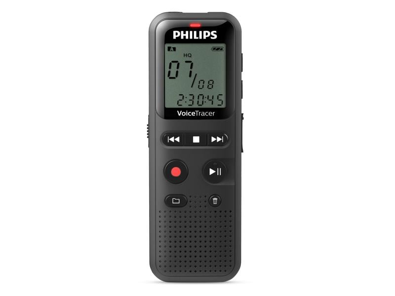 Philips Diktiergerät VoiceTracer DVT1160 Digitales Diktiergerät mit 8 GB integriertem Speicher