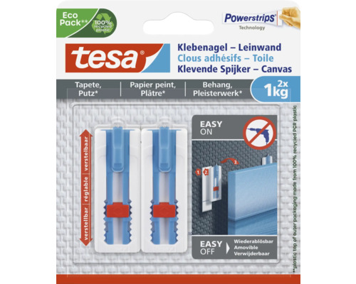 Tesa kleefspijkers, wit, 2 stuks, 2 x 1 kg