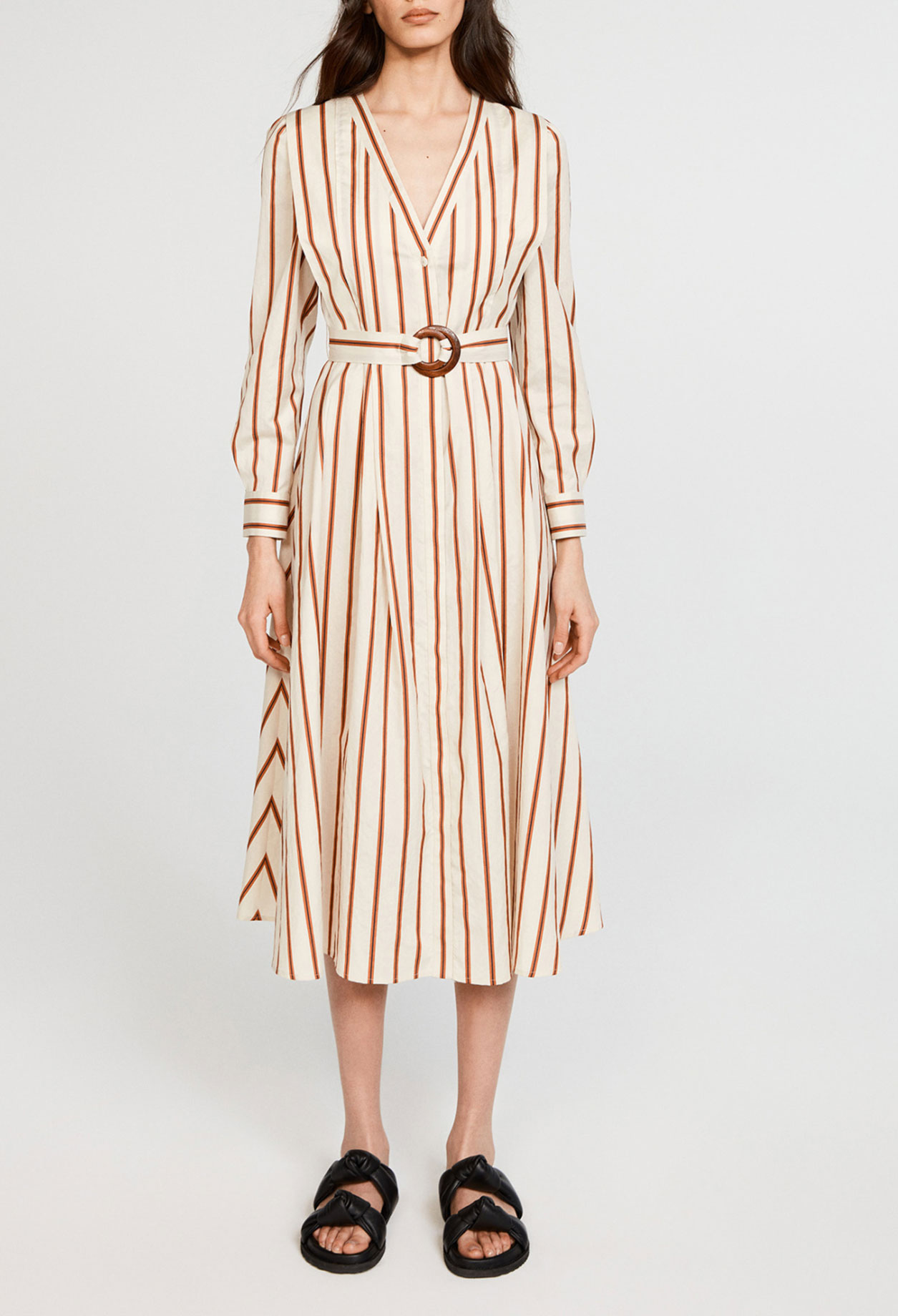 Robe longue rayee