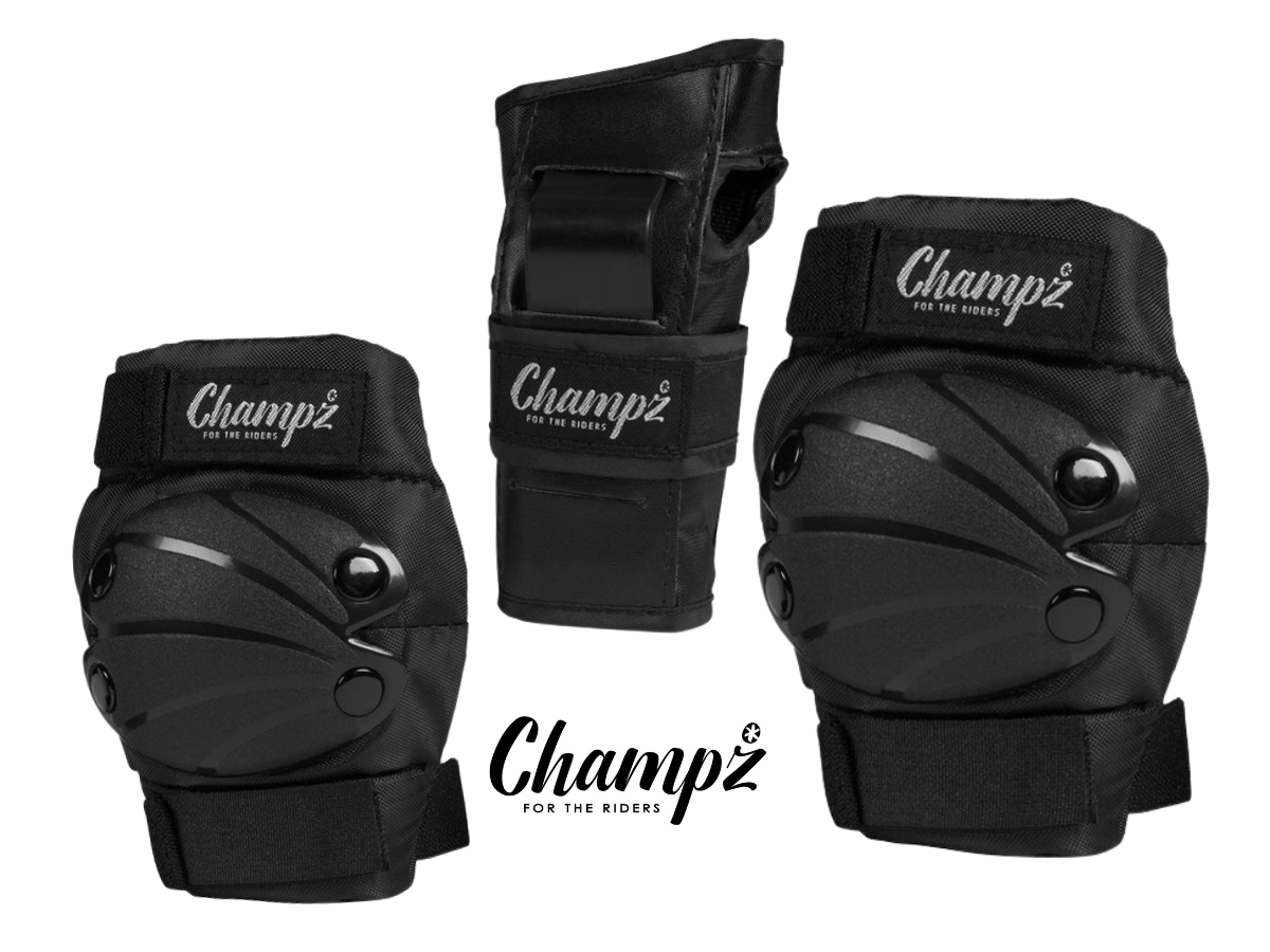 Champz Skate Bescherming Set voor Kinderen Zwart
