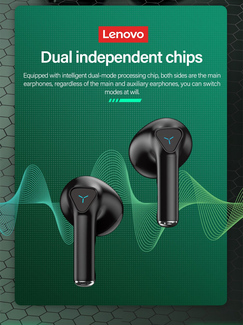Lenovo GM5 Bluetooth-Kopfhörer Schwarz