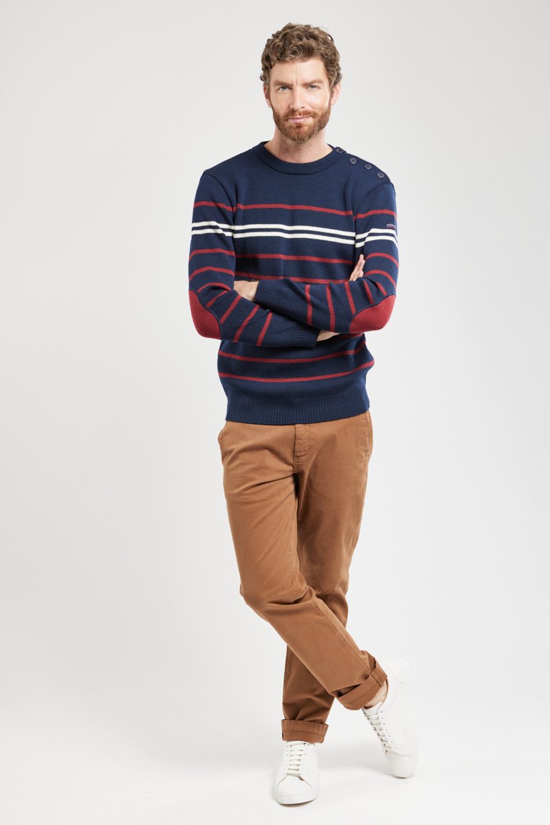 Pull marin rayé - laine