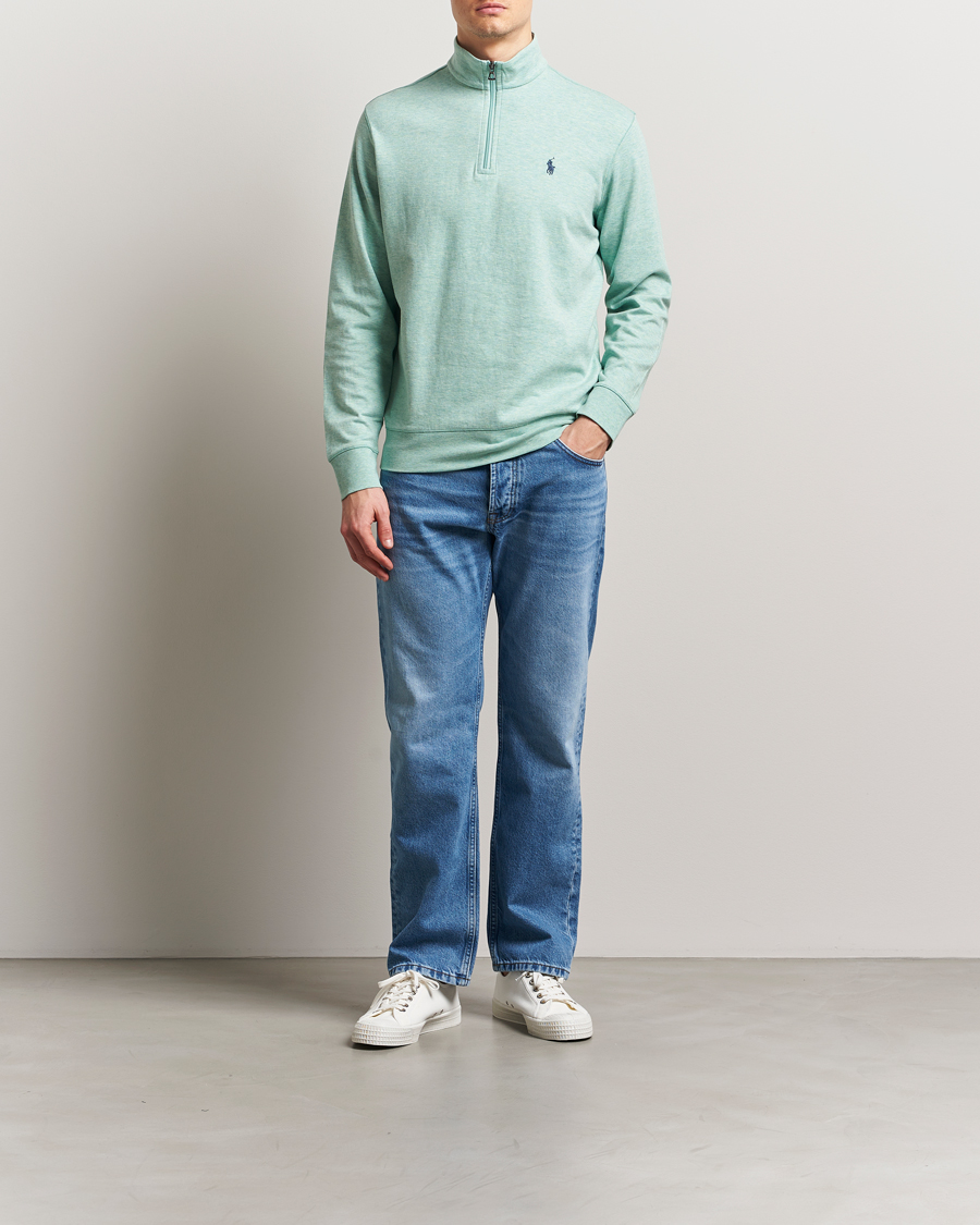 Polo Ralph Lauren Tech Double Knit Half Zip Celadon Heather