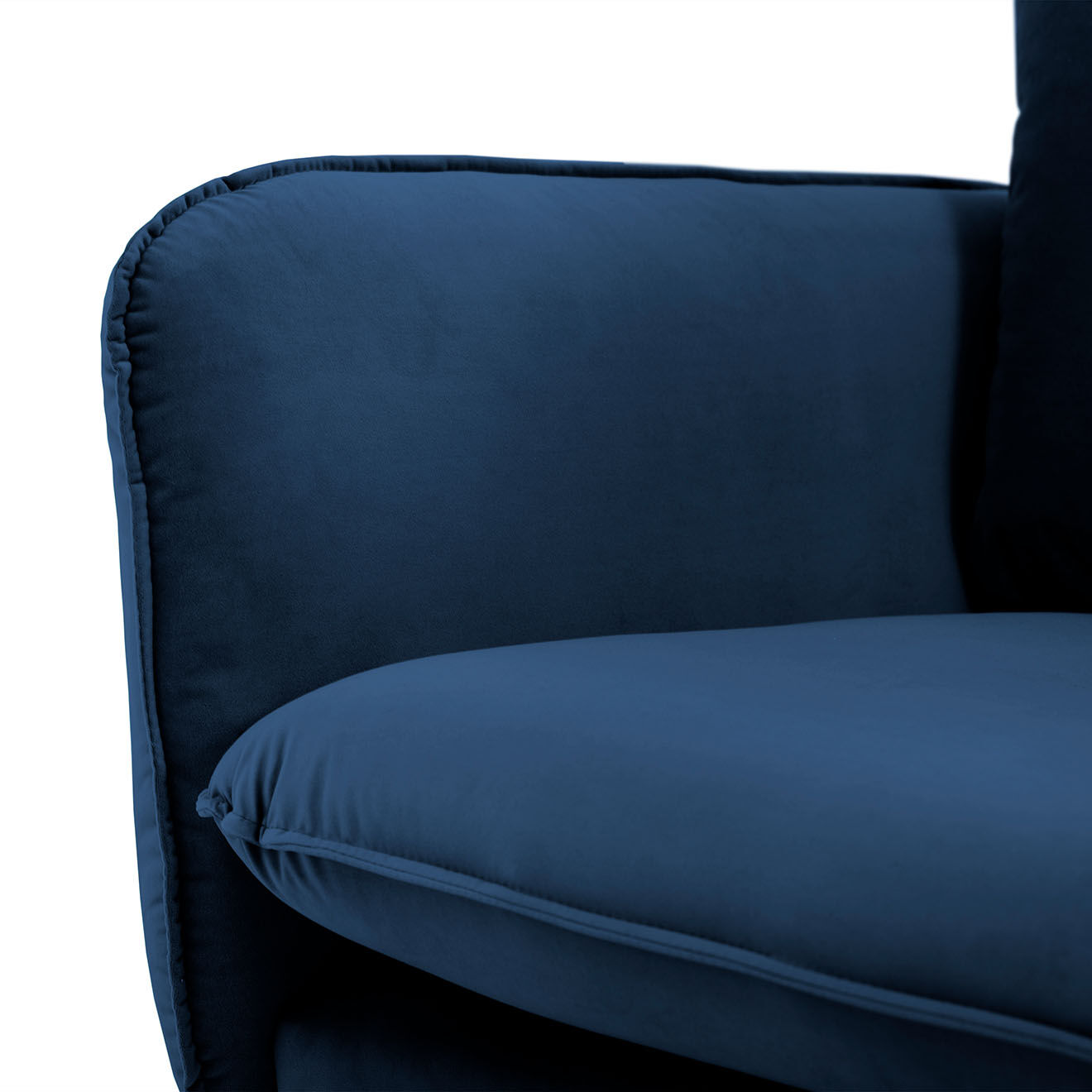 Cosmopolitan Design Fauteuil en Velours Vienna bleu roi - 95x92x95 cm