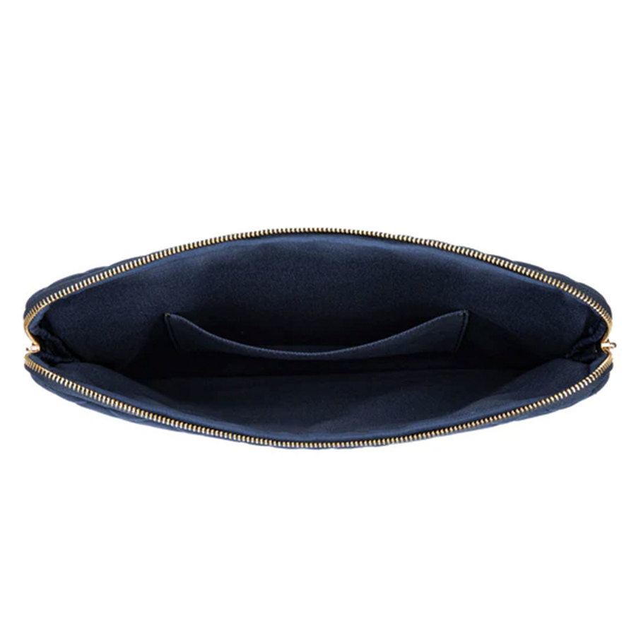 DARK Velvet Quilted Mac Cover Navy Blue