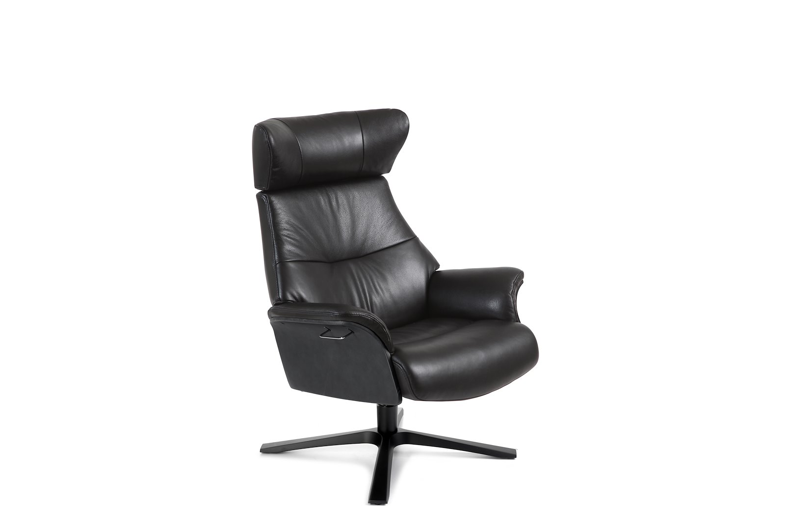Air lenestol I hud Zero 2534-89 Black, Quattro svingfot sort alu. Skrog i sortbeiset eik