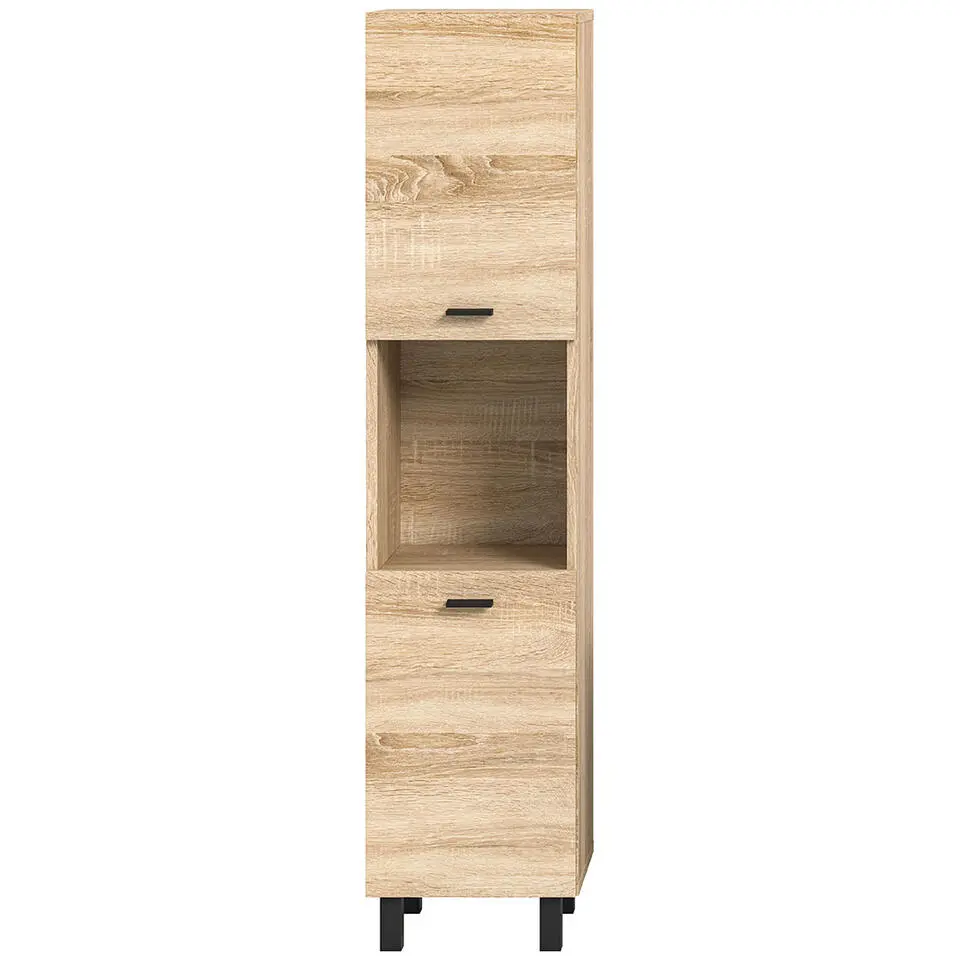 Hioshop Boston kolomkast 2 deuren 1 vak eiken decor