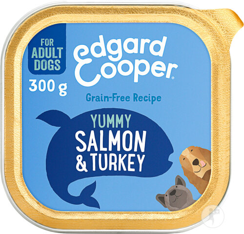 Edgard & Cooper Barquette Pâté Pour Chiens Adultes Saumon & Dinde 300g