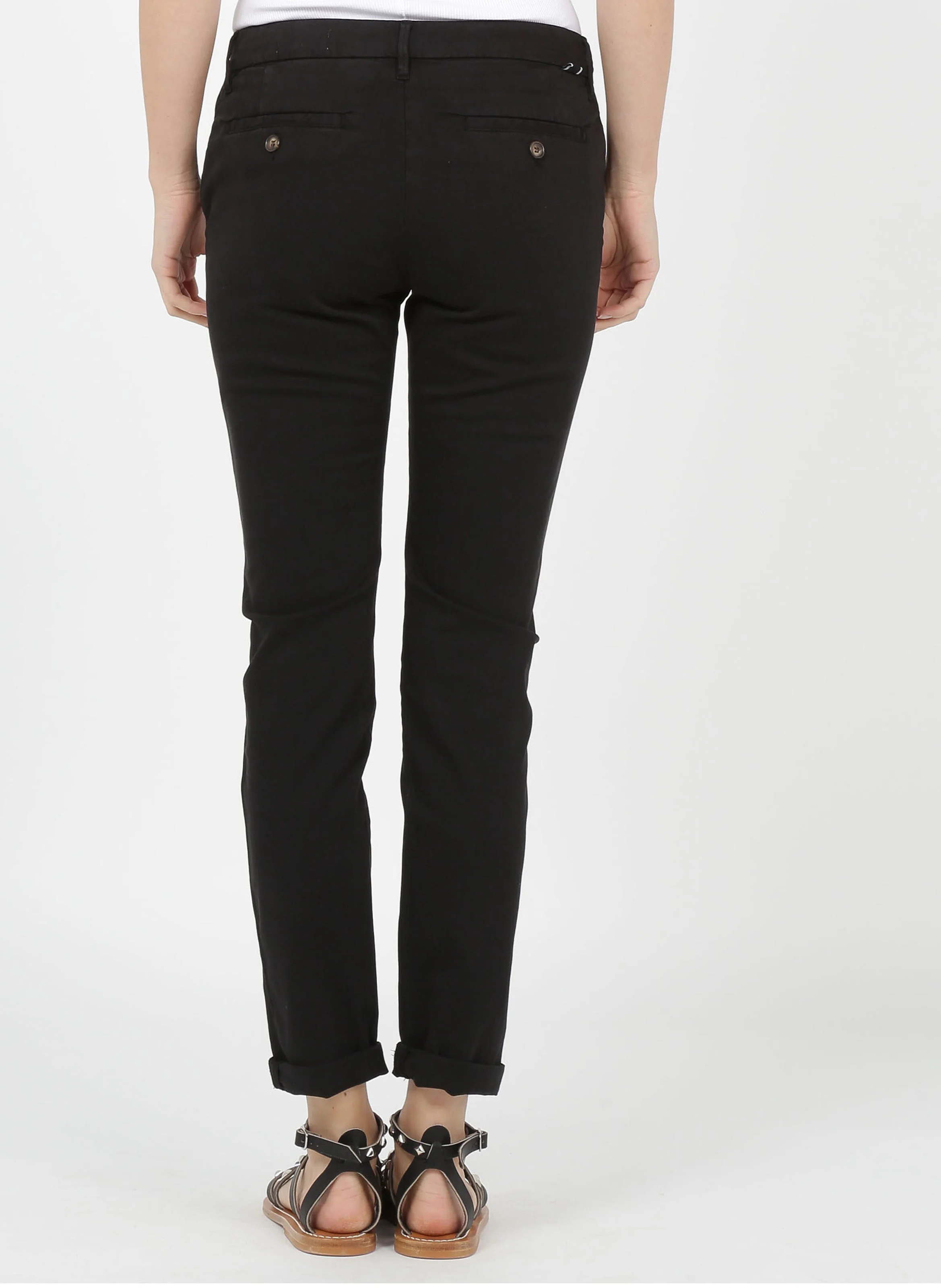 SANDY BASIC 2 - Chino slim en coton mélangé | Noir