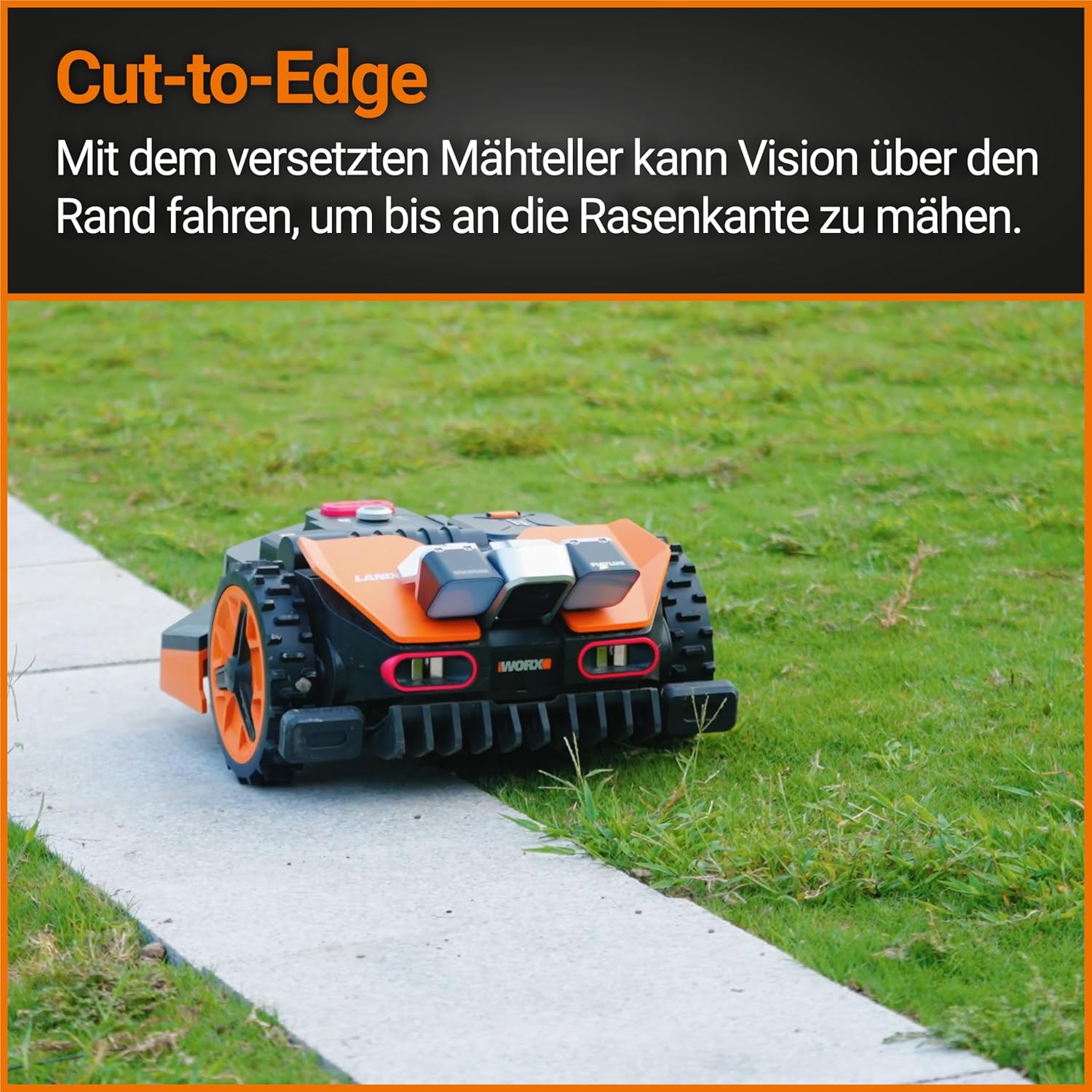 Aktionspaket - Mähroboter + Garage: WORX Landroid Vision M800 intelligenter Mähroboter WR208E.1 ohne Begrenzungskabel inkl. WA0821 Mährobotergarage