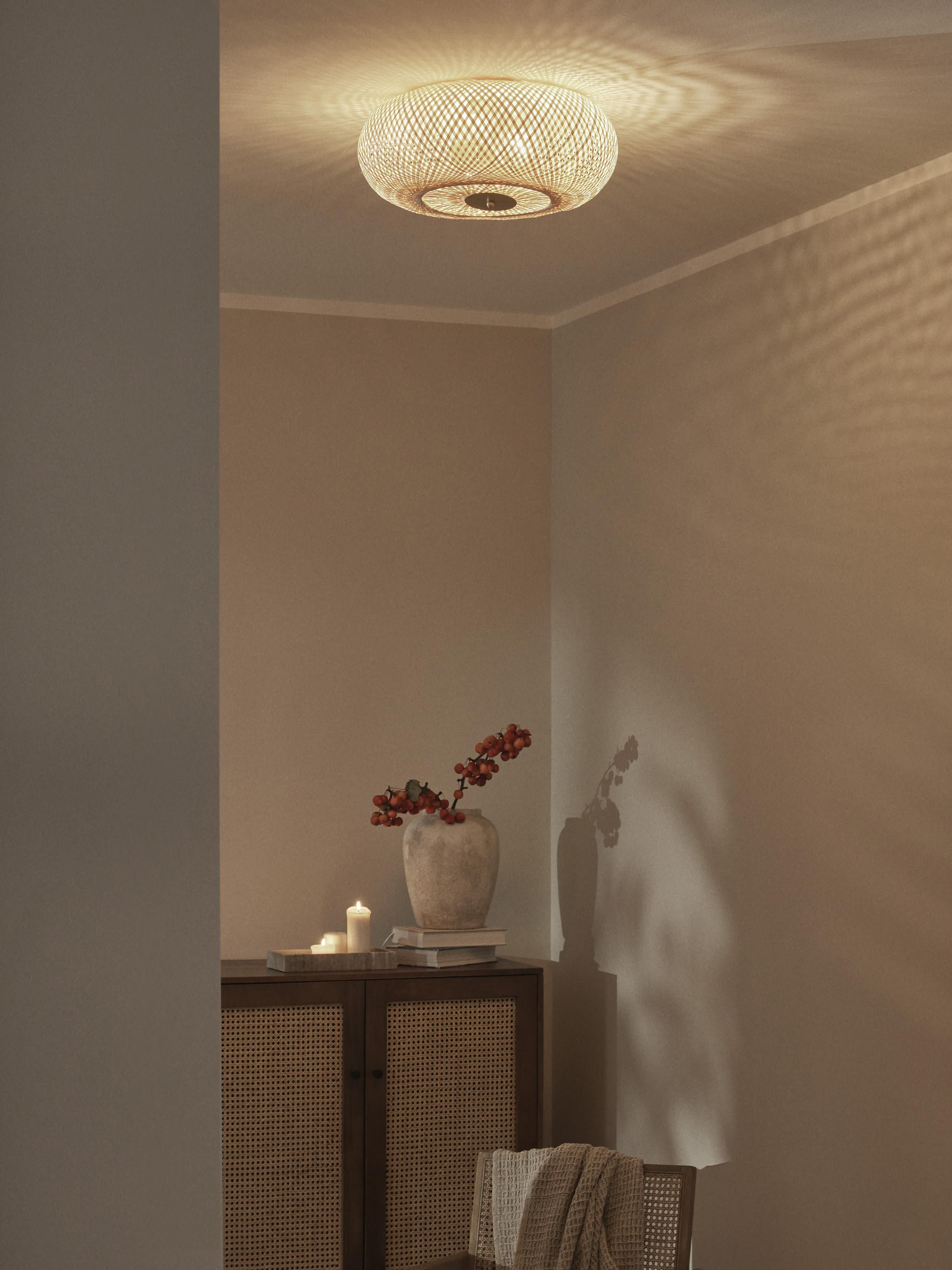Design plafondlamp Evelyn van bamboehout, naturel